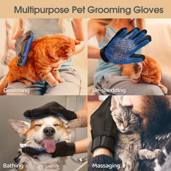 Pet Grooming Magic Gloves - Dog & Cat Shedding Solution