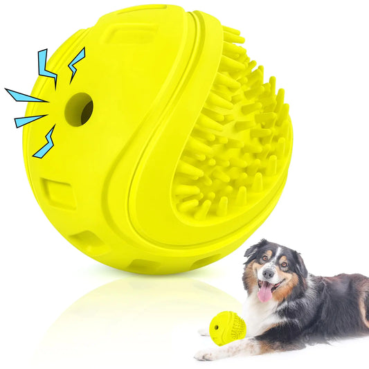 ChewMaster Tough Squeaky Dog Balls With Teeth Cleaning